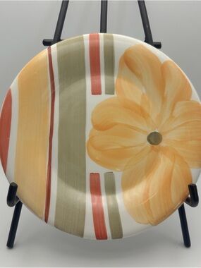 3 x Pier 1 Striped salad Plates “Valencia”, Made in Italy Spring Fresh!
